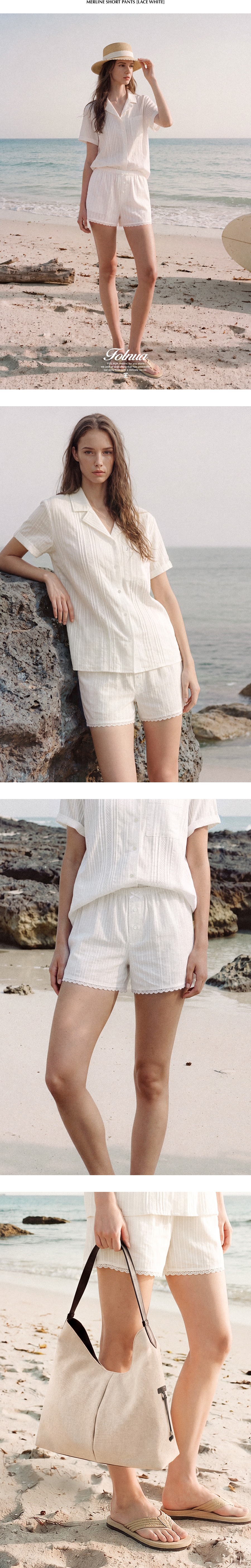 予約商品] MERLINE SHORT PANTS - LACE WHITE (6/9以降順次発送) - FOLNUA