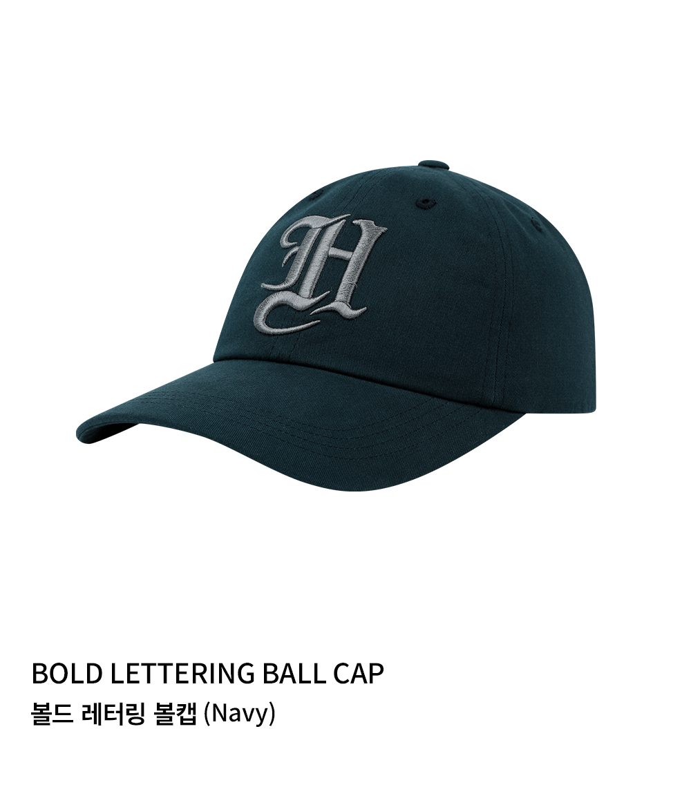 MUSINSA公式 | HDEX Bold Lettering Ball Cap (Navy)