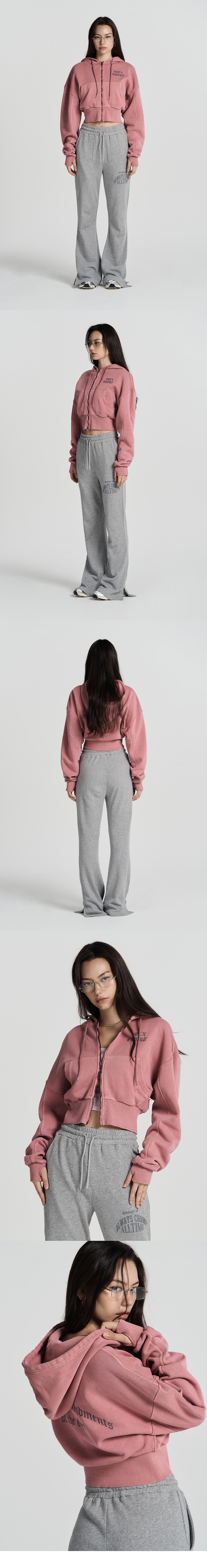 【HDEX】 Women's Lettering Pigment Crop Hoodie Zip-Up MUSINSA | HDEX Women's Lettering Pigment Crop Hoodie Zip-Up