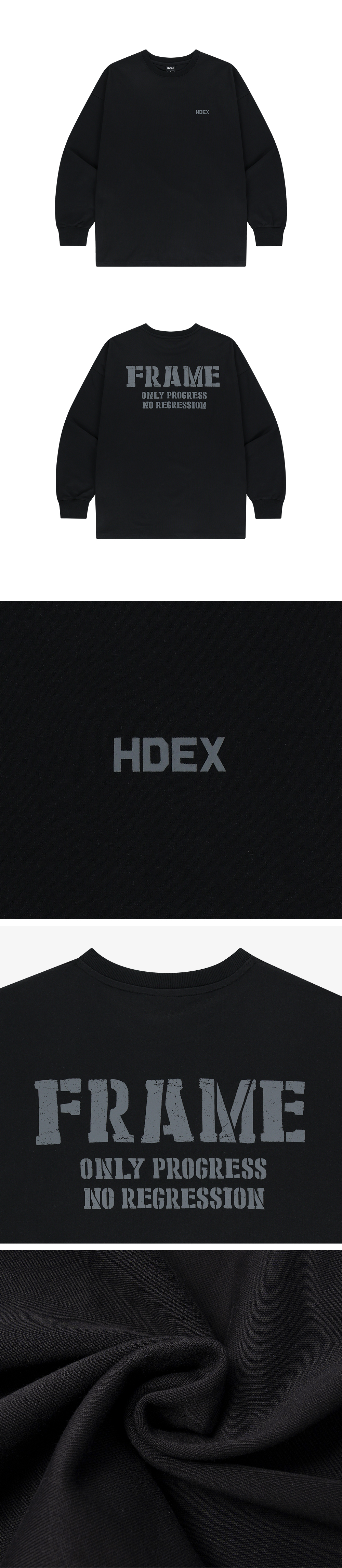 【HDEX】 Frame Giant Fit Long Sleeve /追跡付 MUSINSA公式 | HDEX Frame Giant Fit Long Sleeve (Black)