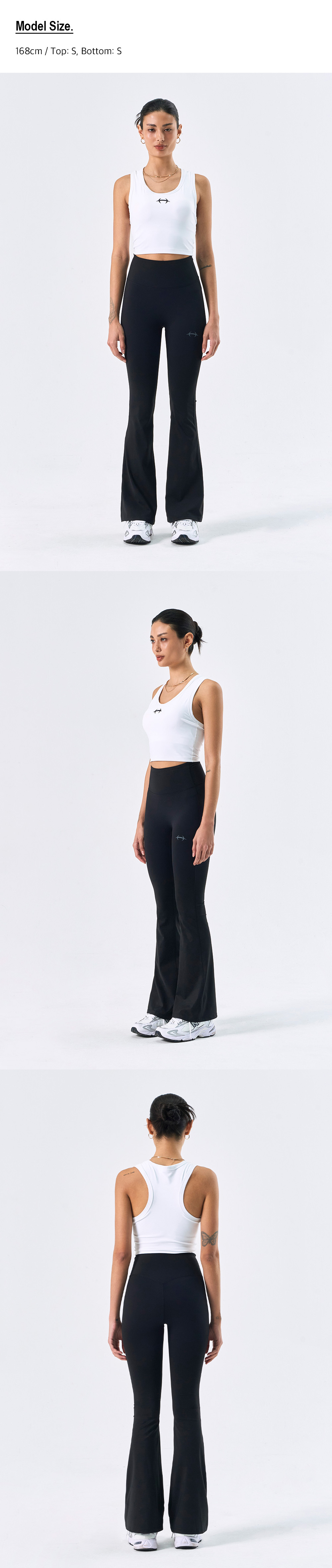 우먼스 서포트 부츠컷 레깅스 (Black) 상세 이미지 2