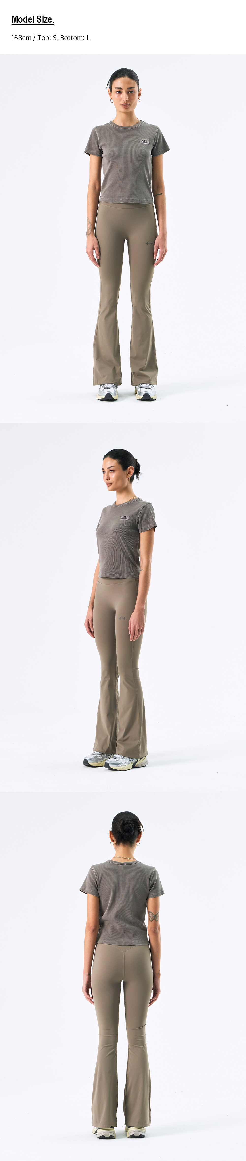 우먼스 서포트 부츠컷 레깅스 (Taupe) 상세 이미지 2