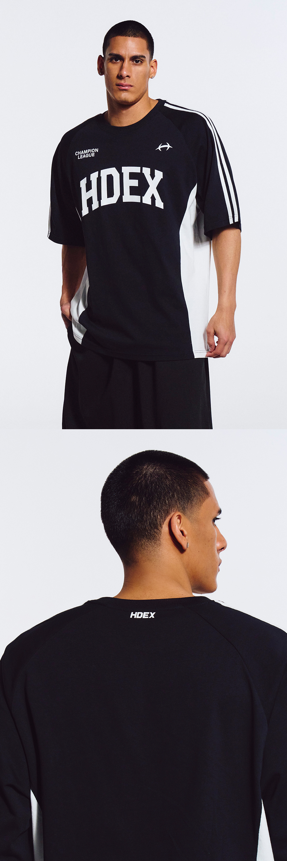 MUSINSA | HDEX Side Color Block Short Sleeve (Black)