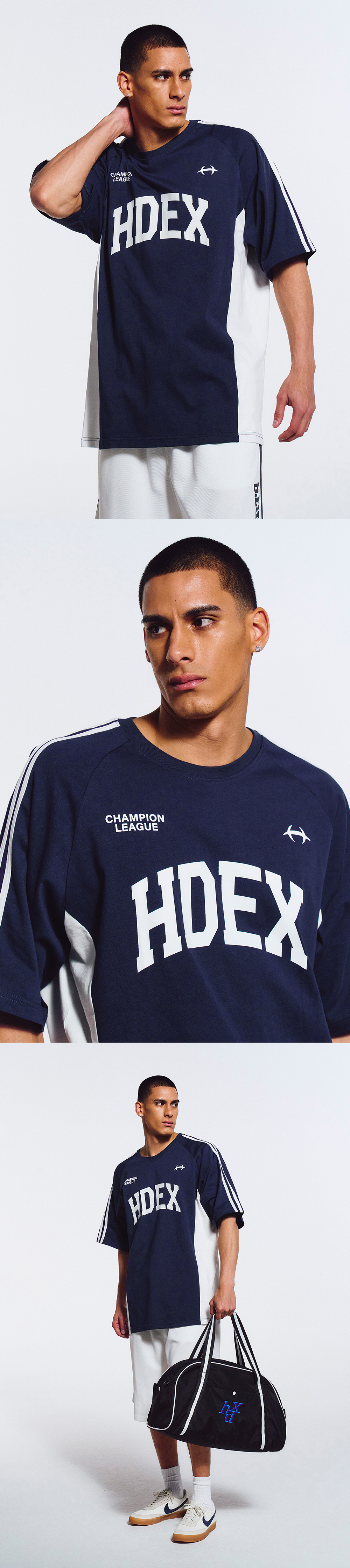 【韓国 HDEX】SIDE COLOR BLOCK SHORT SLEEVE MUSINSA | HDEX Side Color Block Short Sleeve (Navy)