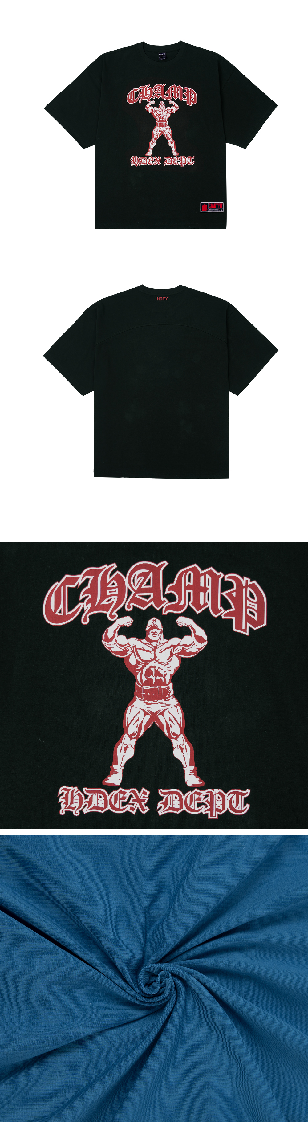 【HDEX】 Old Champ Giant Fit Short Sleeve MUSINSA | HDEX Old Champ Giant Fit Short Sleeve (Black)