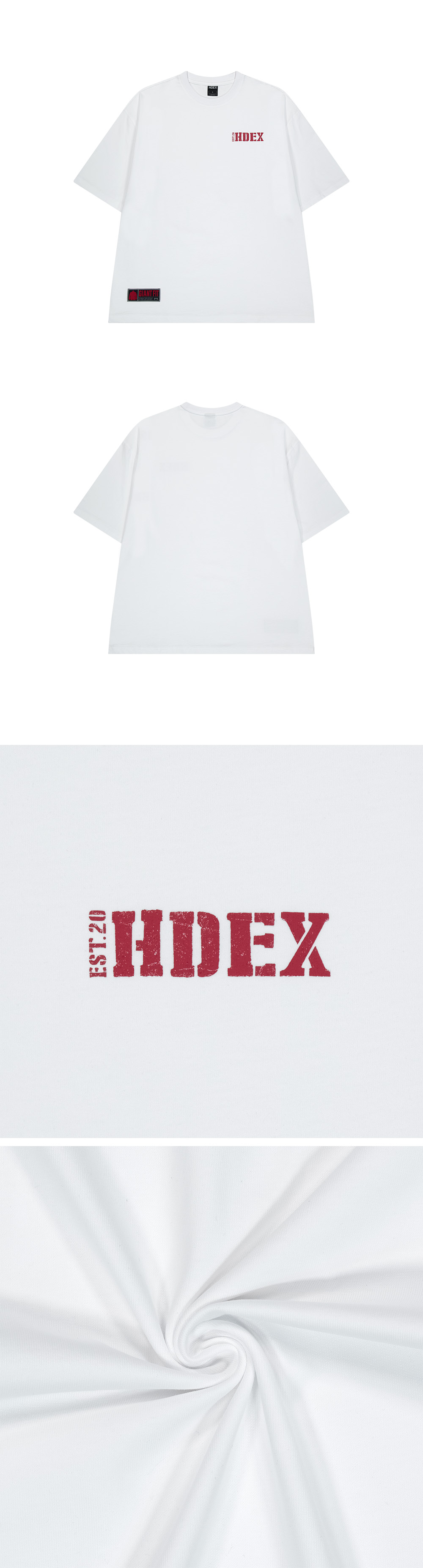 MUSINSA | HDEX Core Small Logo Giant Fit Short Sleeve (White)