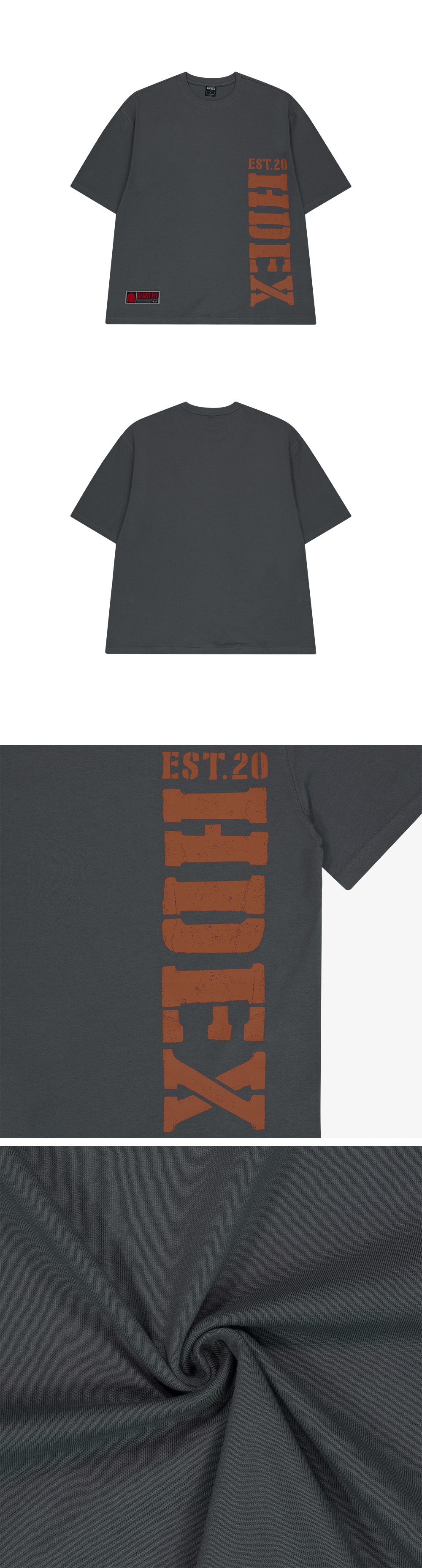 Core Big Logo Giant Fit Short Sleeve (Charcoal) - HDEX