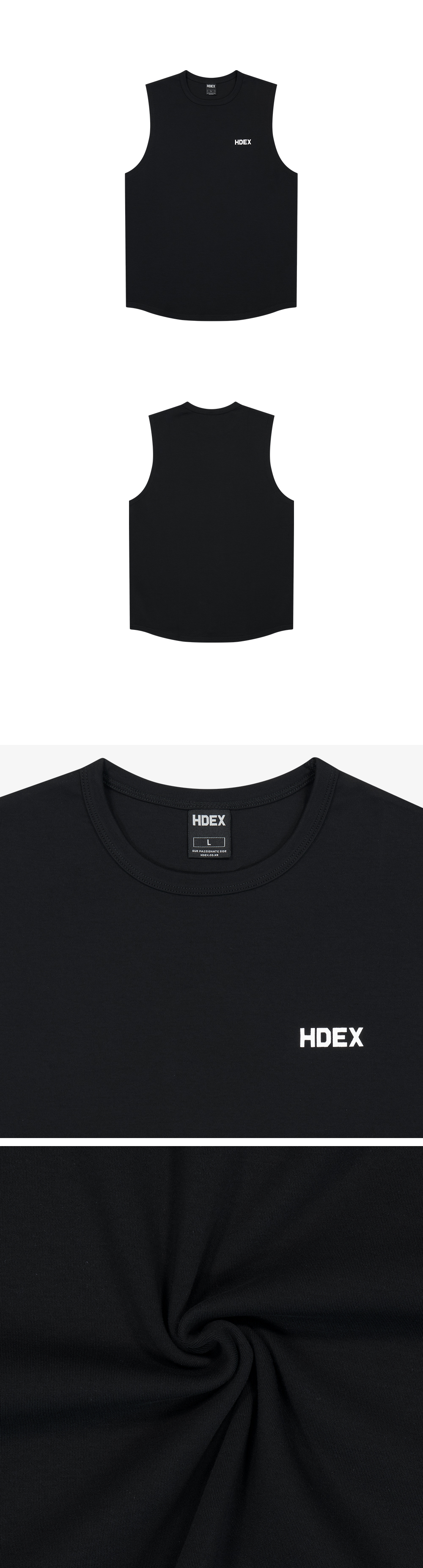 MUSINSA公式 | HDEX Main Small Logo Sleeveless (Black)