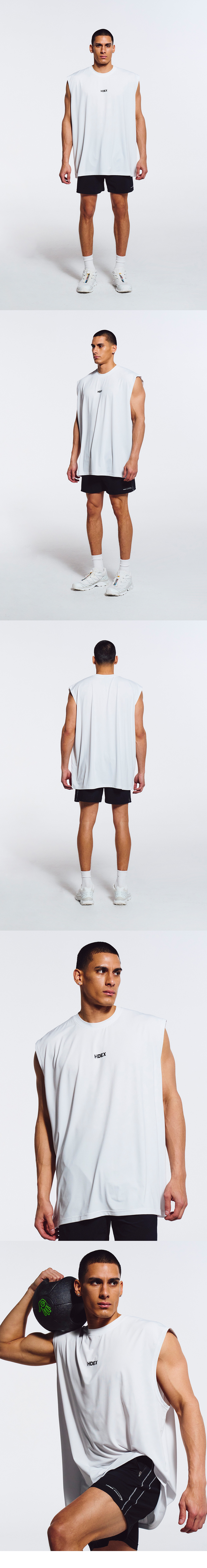 MUSINSA公式 | HDEX Main Small Logo Overfit Sleeveless (White)