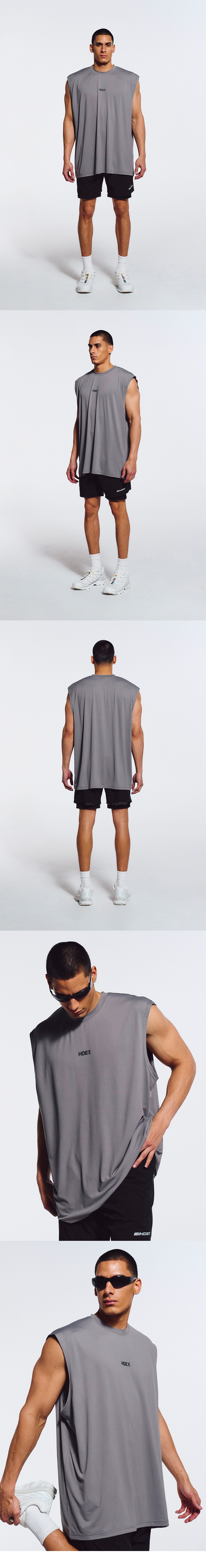 MUSINSA公式 | HDEX Main Small Logo Overfit Sleeveless (Dark