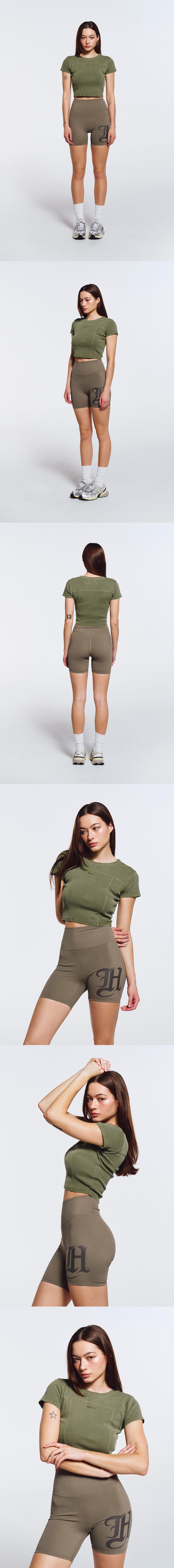 MUSINSA公式 | HDEX Essential Ribbed Pigment Crop Short